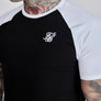 SikSilk - Black White Raglan T-Shirt